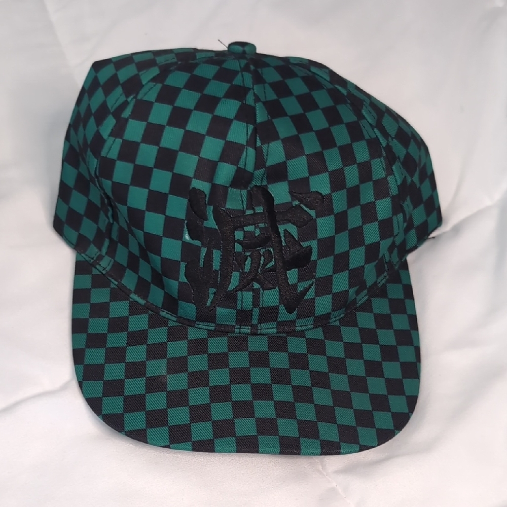 Checkered Green and Black Cap